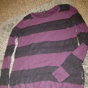 Express Purple and Black Stripe Sweater